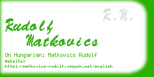 rudolf matkovics business card